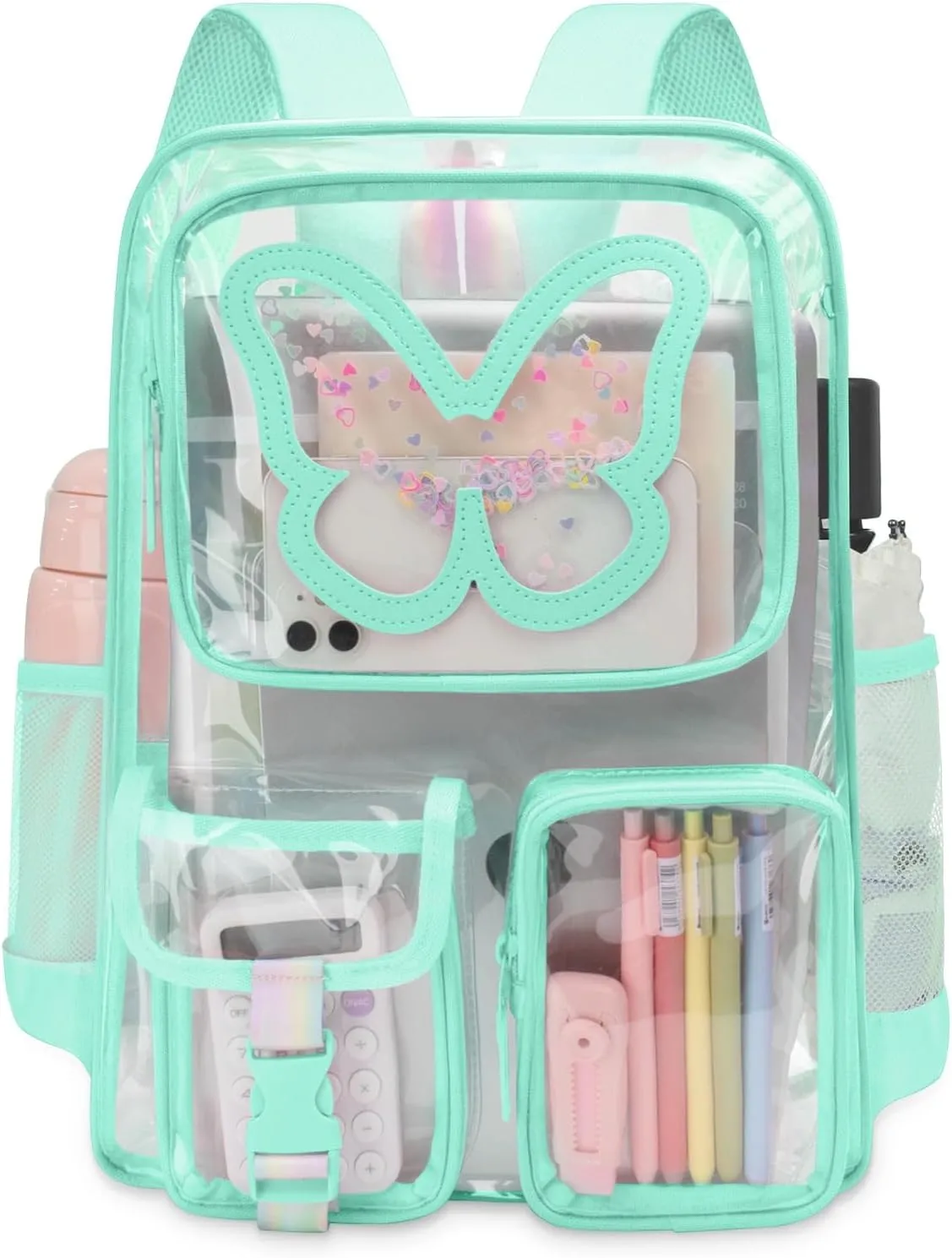 Clear Backpack - Durable Large Transparent Bag for Teen Girls, School, Sports, Travel - Stadium Approved