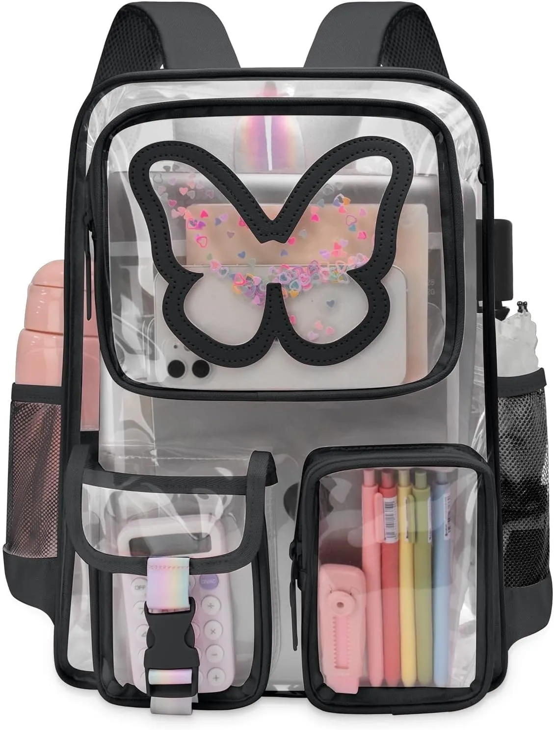 Clear Backpack - Durable Large Transparent Bag for Teen Girls, School, Sports, Travel - Stadium Approved