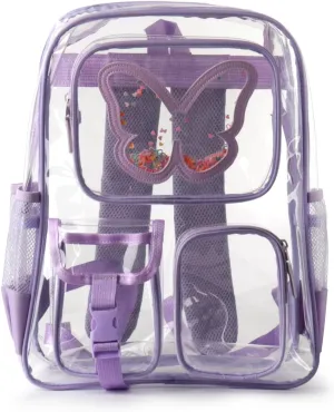 Clear Backpack - Durable Large Transparent Bag for Teen Girls, School, Sports, Travel - Stadium Approved