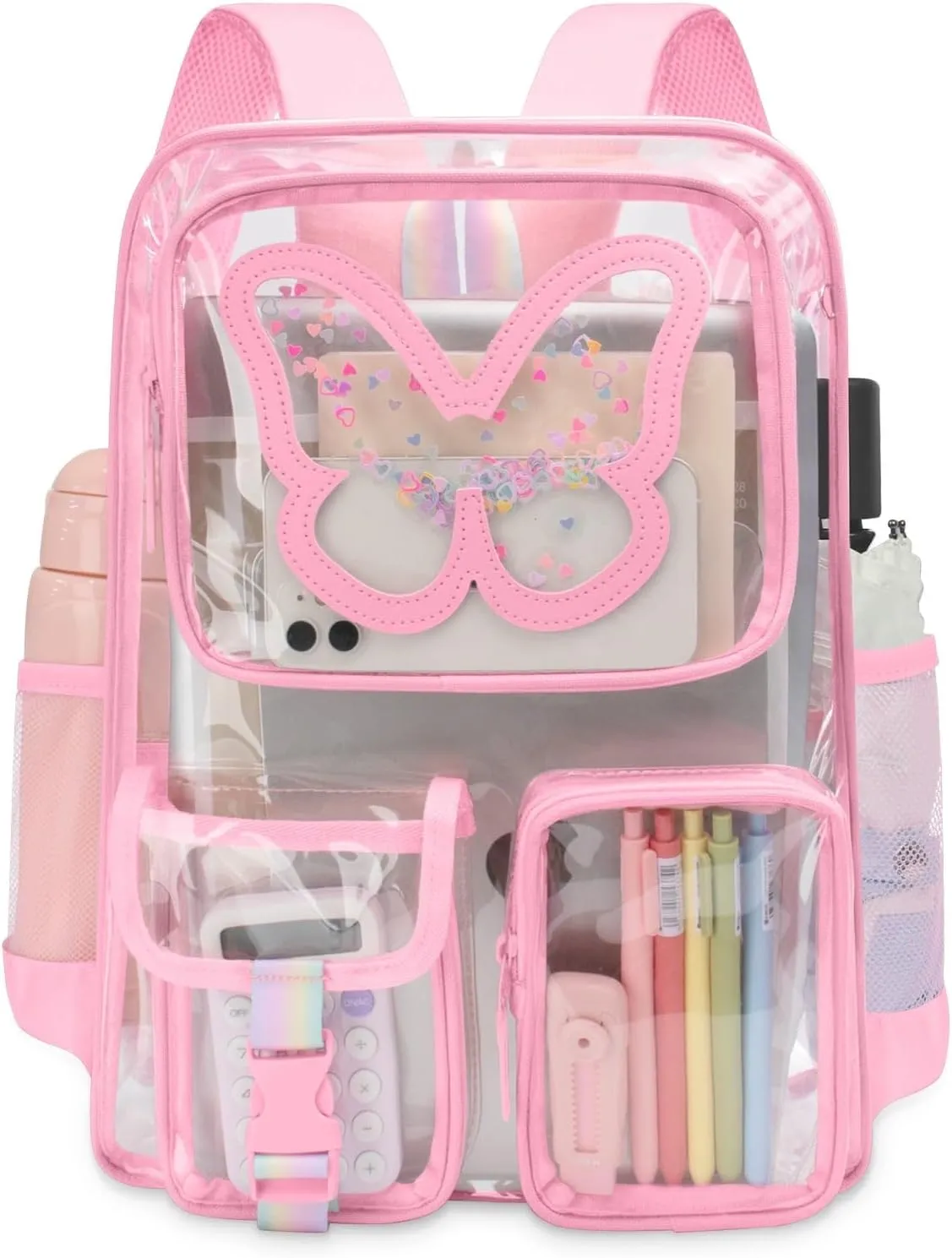 Clear Backpack - Durable Large Transparent Bag for Teen Girls, School, Sports, Travel - Stadium Approved