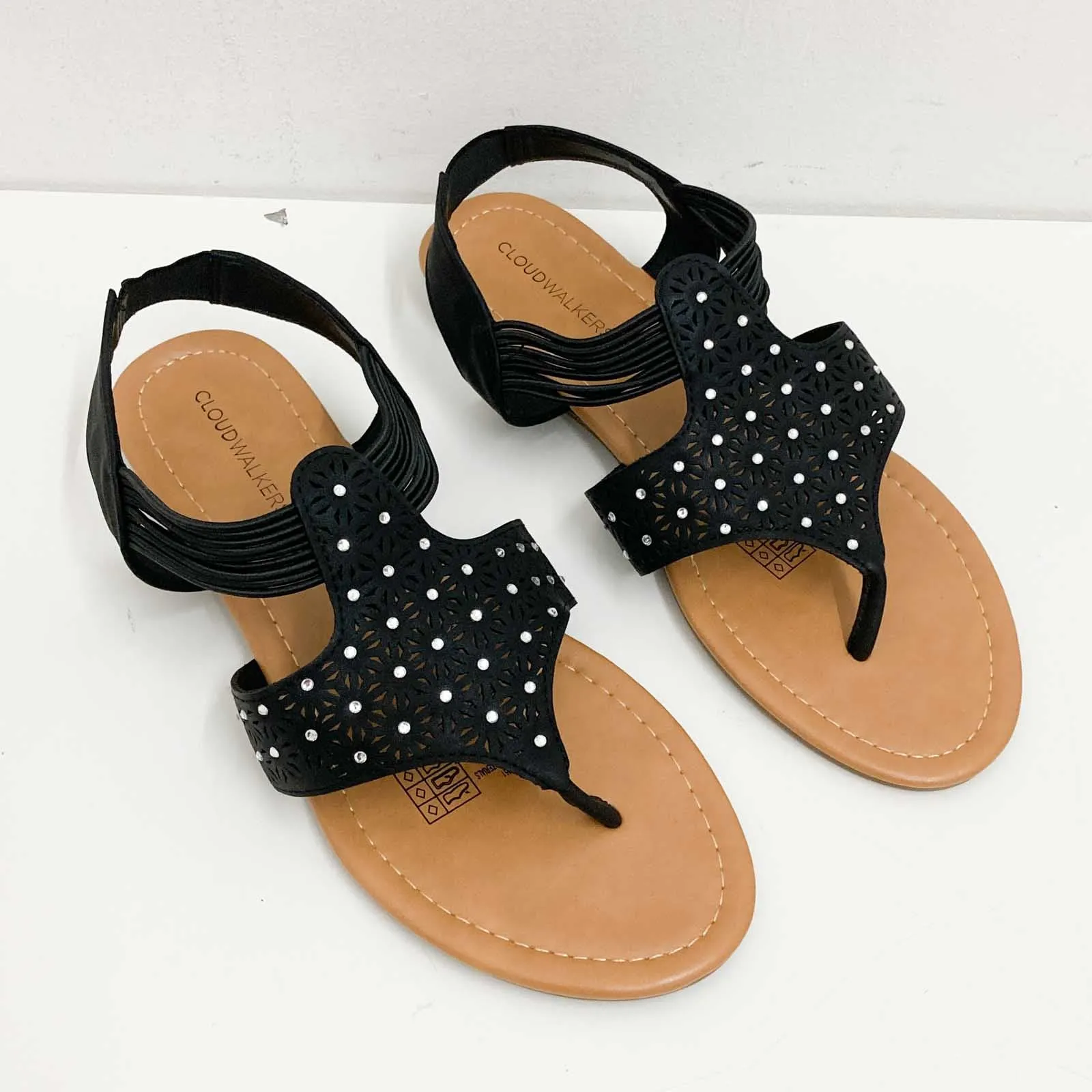 Cloudwalkers Black Beaded Sandals UK7.5