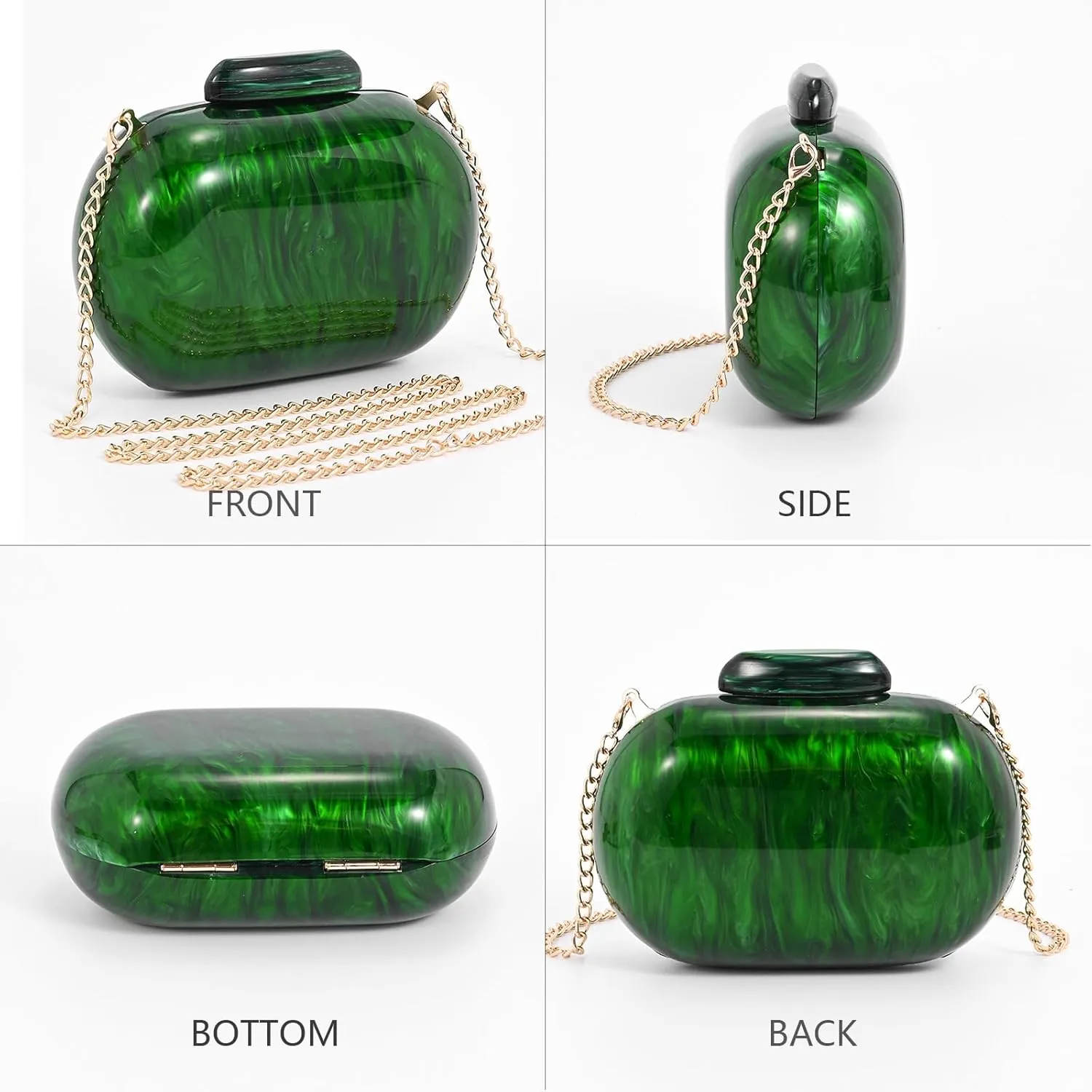 Clutch Purse For Women, Acrylic Handbags Elegant Seashell Crossbody Bags Wedding Shoulder Evening Bag Cute Purses