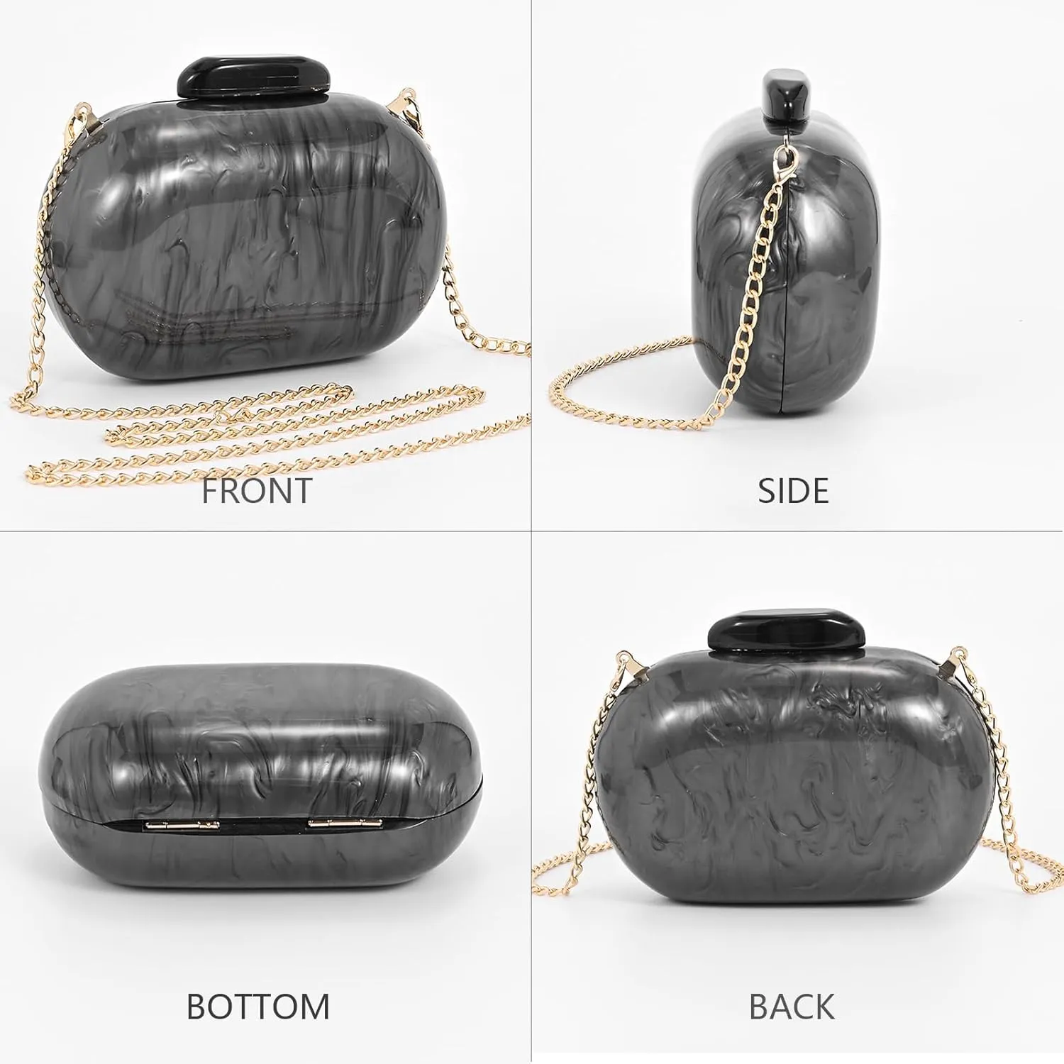 Clutch Purse For Women, Acrylic Handbags Elegant Seashell Crossbody Bags Wedding Shoulder Evening Bag Cute Purses