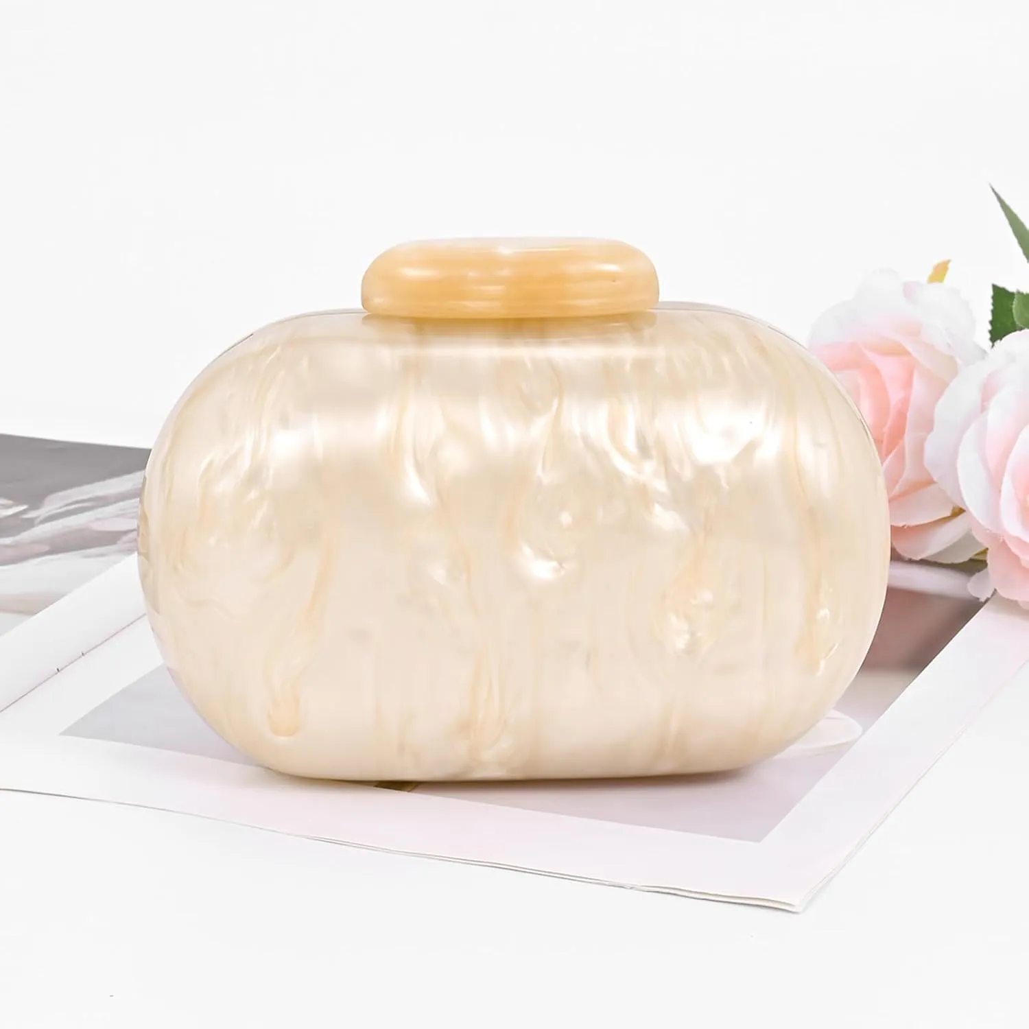 Clutch Purse For Women, Acrylic Handbags Elegant Seashell Crossbody Bags Wedding Shoulder Evening Bag Cute Purses