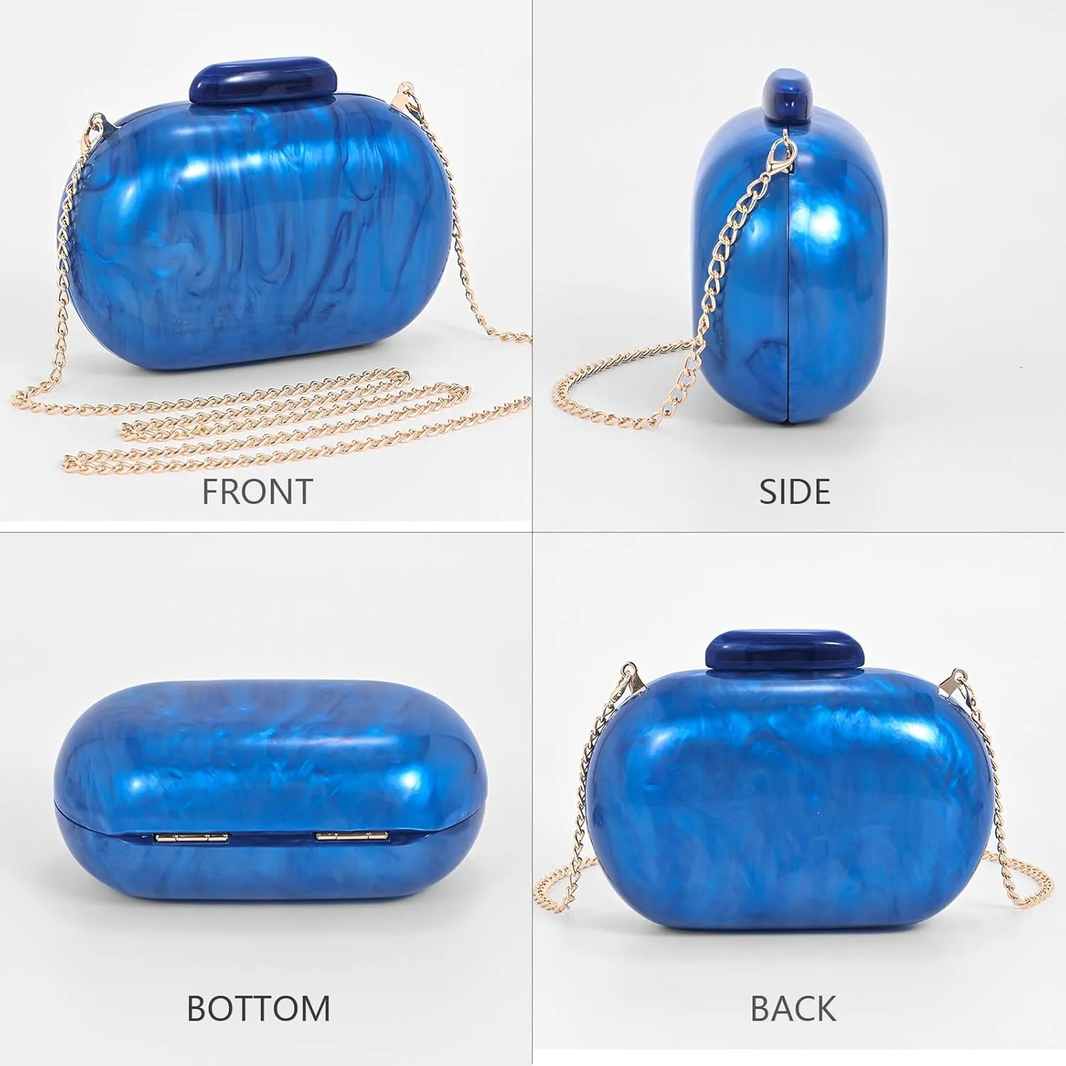 Clutch Purse For Women, Acrylic Handbags Elegant Seashell Crossbody Bags Wedding Shoulder Evening Bag Cute Purses