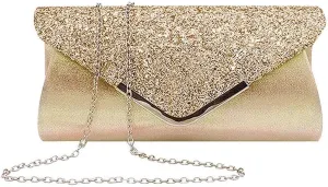 Clutch Purse Handbags for Wedding Party Prom Women Shiny Evening Chain Glitter Sequined Shoulder Handbag