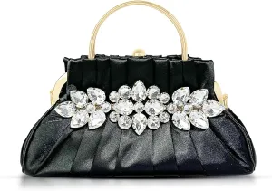 Clutch Purses for Women, Rhinestone Satin Evening Bag, Small Tote Bag, Crossbody Bags for Wedding, Prom, Parties, Travel