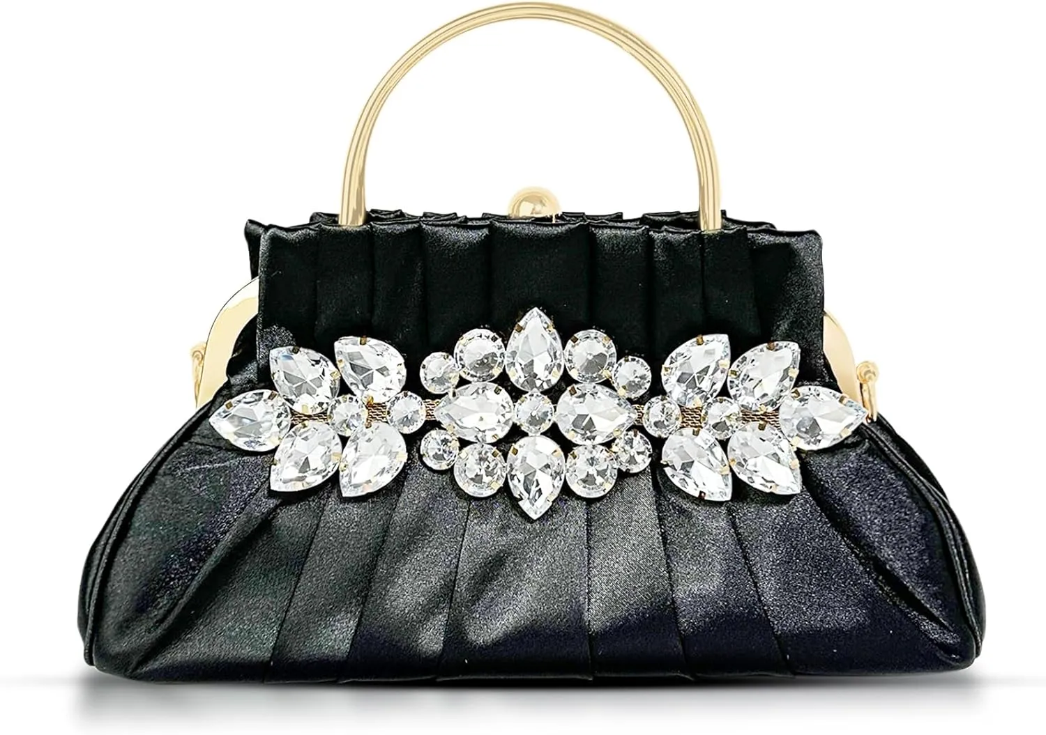 Clutch Purses for Women, Rhinestone Satin Evening Bag, Small Tote Bag, Crossbody Bags for Wedding, Prom, Parties, Travel