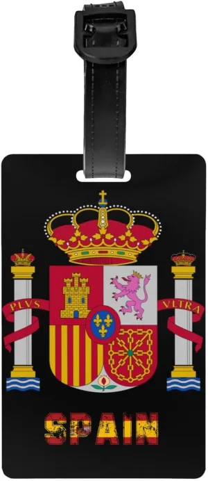 Coat of Arms of Spain Spanish Travel Baggage Bag Tags Unique Luggage Tags Id Label Address Card for Travel Bag Suitcase Identify Labels for Women Men