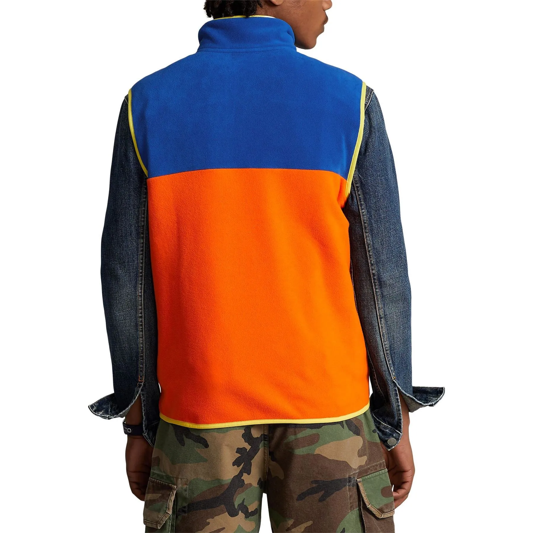 Color-Blocked Brushed Fleece Vest Sailing Orange Multi - SS23