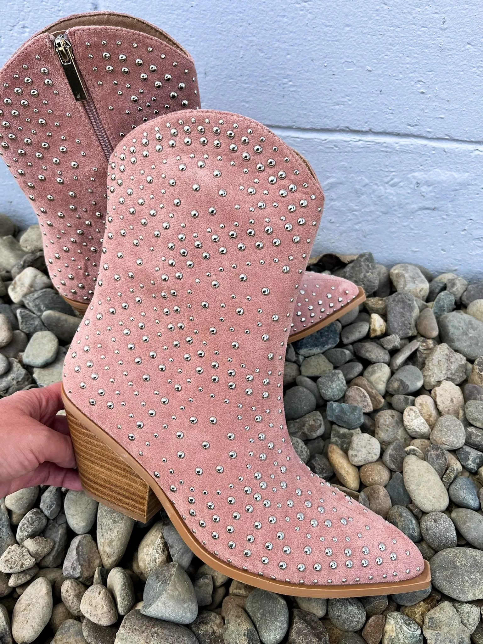 Corky's Footwear Lowlights Boot with Silver Studs - Blush