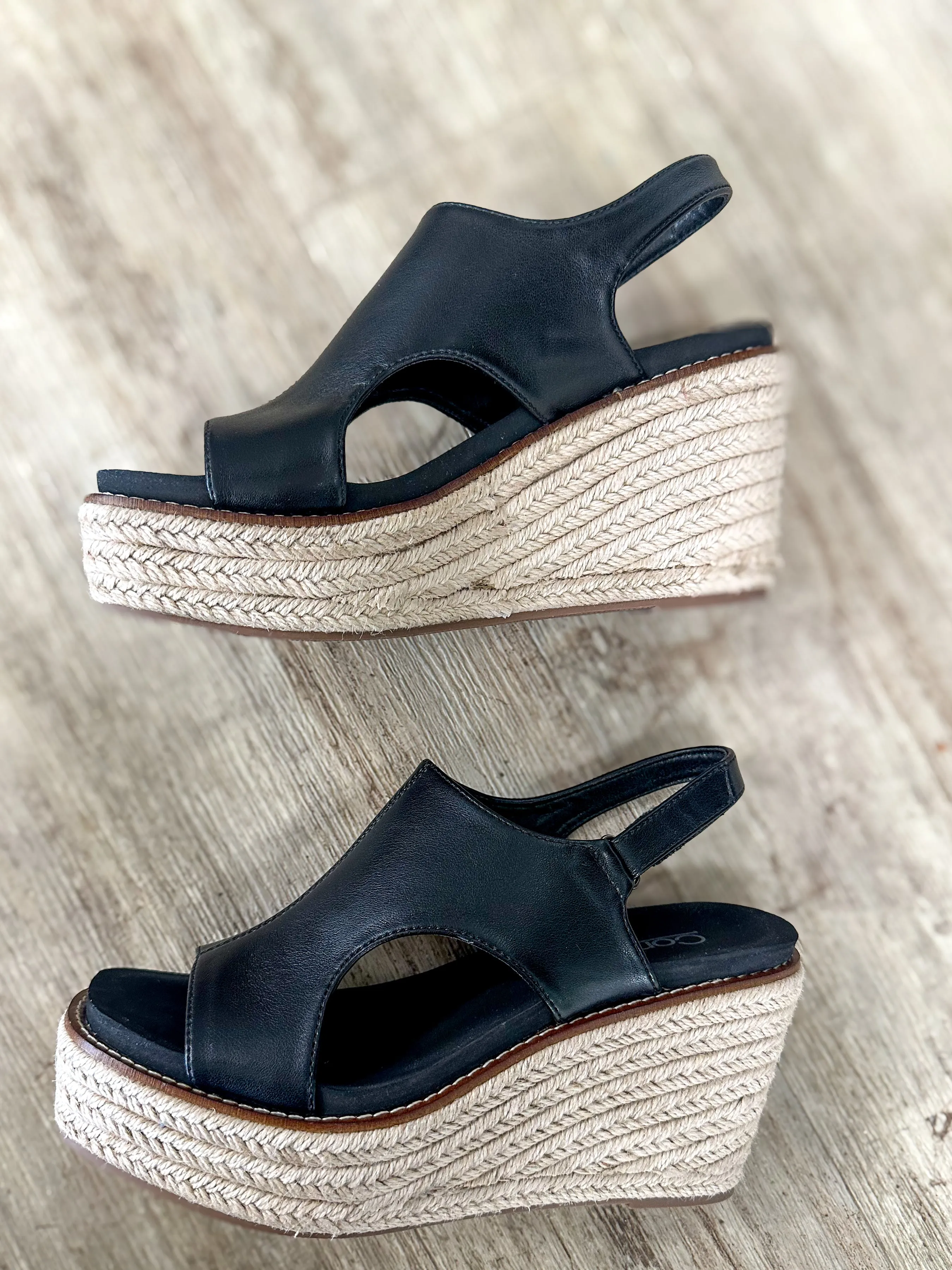 Corkys Freddie Wedge- Black
