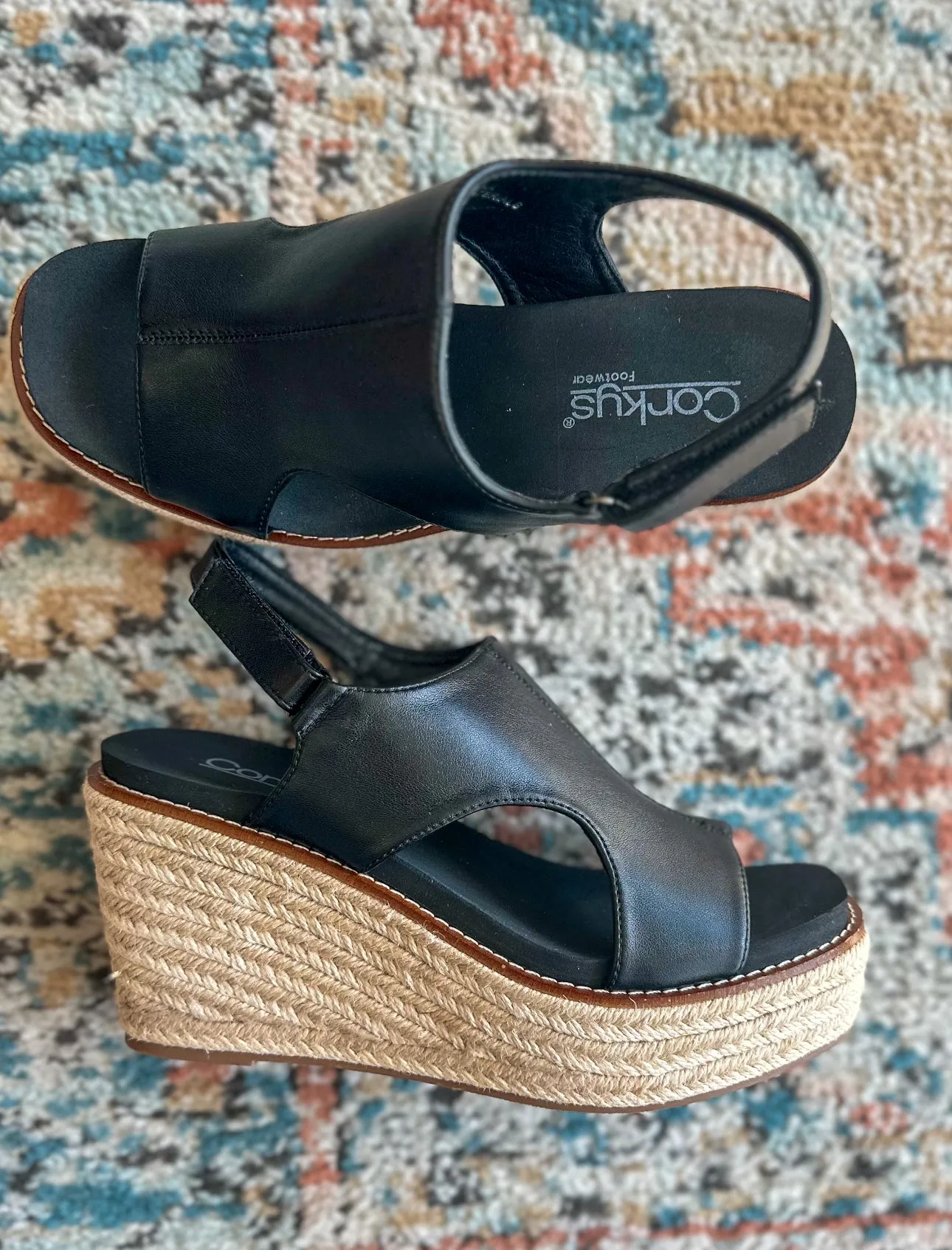 Corkys Freddie Wedge- Black