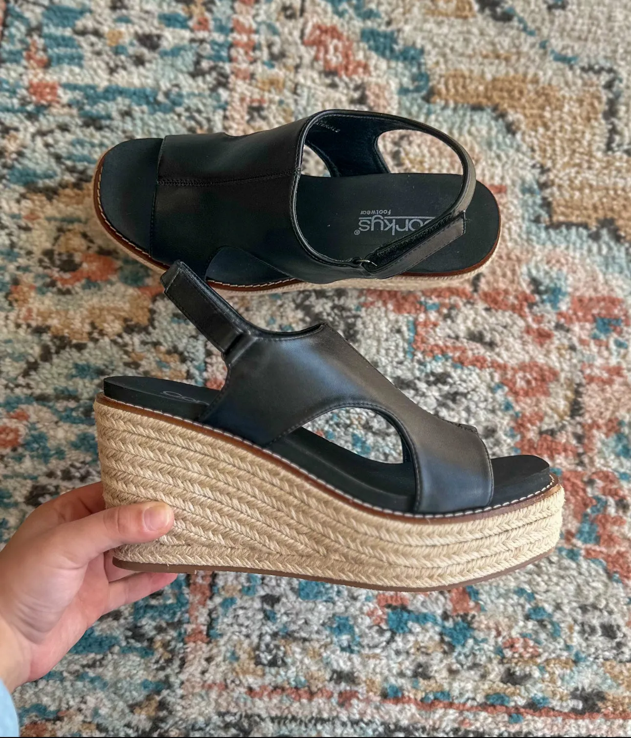 Corkys Freddie Wedge- Black
