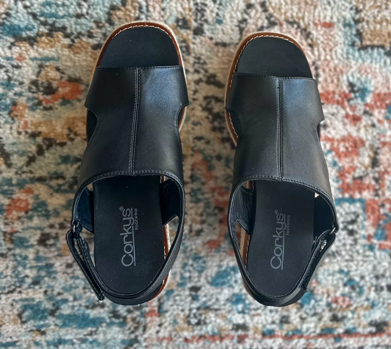 Corkys Freddie Wedge- Black