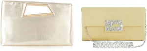Coucoland Clutch Purse for Women Evening Bags PU Leather Glitter Fashion Purse Handbag for Wedding Party Daily Satin Evening Bag Crystal Embellished Handbag