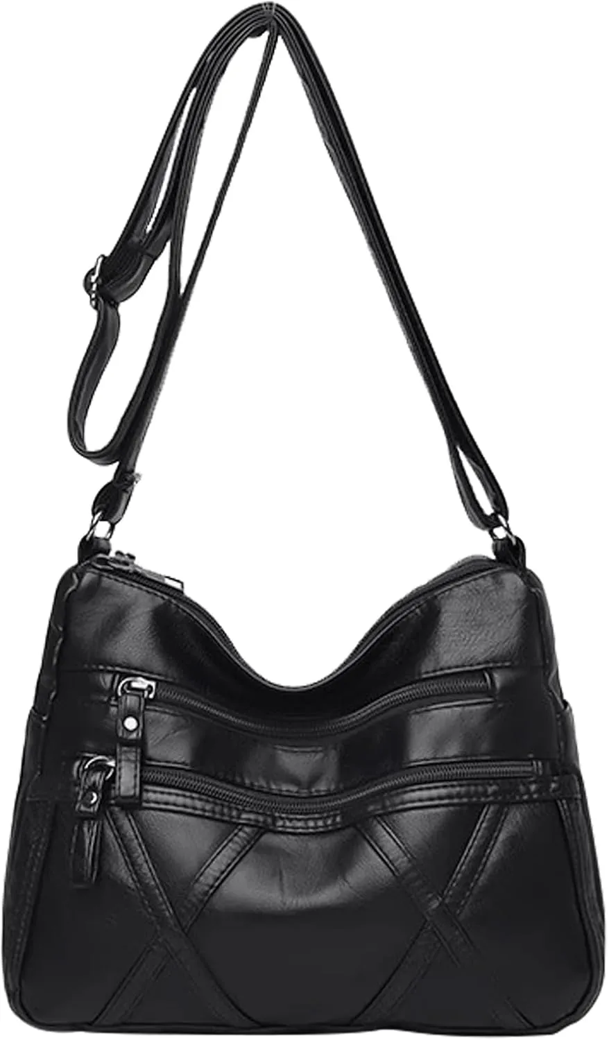 Crossbody Bag for Women Lightweight Shoulder Bags Ladies Soft PU Leather Handbags Multi Pocket Messenger Bags