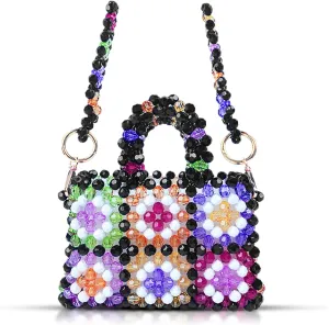 Crossbody Bags for Women, Colorful Beaded Clutch BagEvening Bags With Removable Chain, Handbags for Women Party Wedding Travel