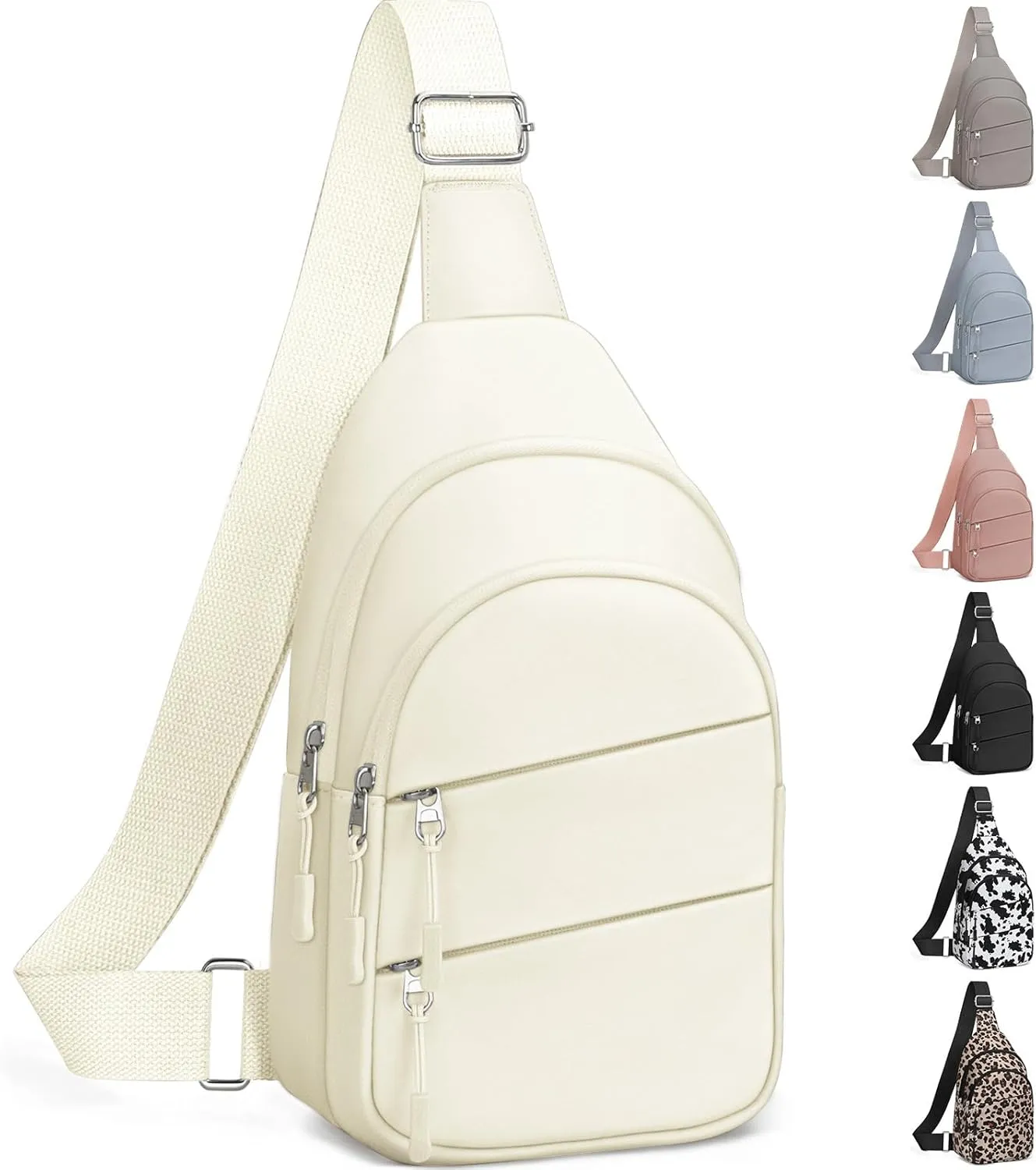 Crossbody Bags for Women, Sling Bag for Men, Small Hiking Backpack Anti Theft Lightweight for Outdoors Travel (M, Beige)