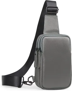 Crossbody Sling Bags Genuine Leather Fanny Pack Cross Body Chest Bag Purse for Women Girls