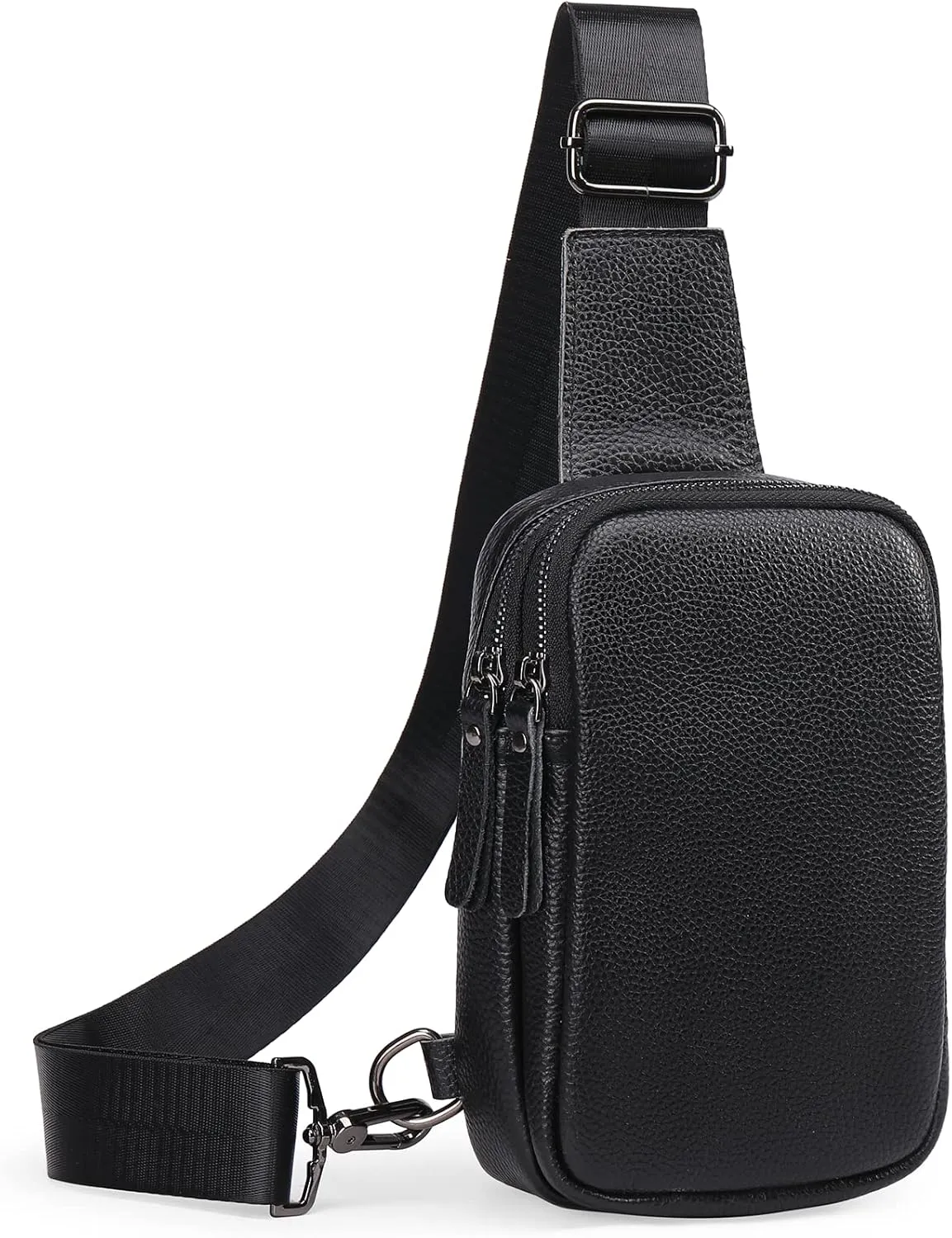 Crossbody Sling Bags Genuine Leather Fanny Pack Cross Body Chest Bag Purse for Women Girls