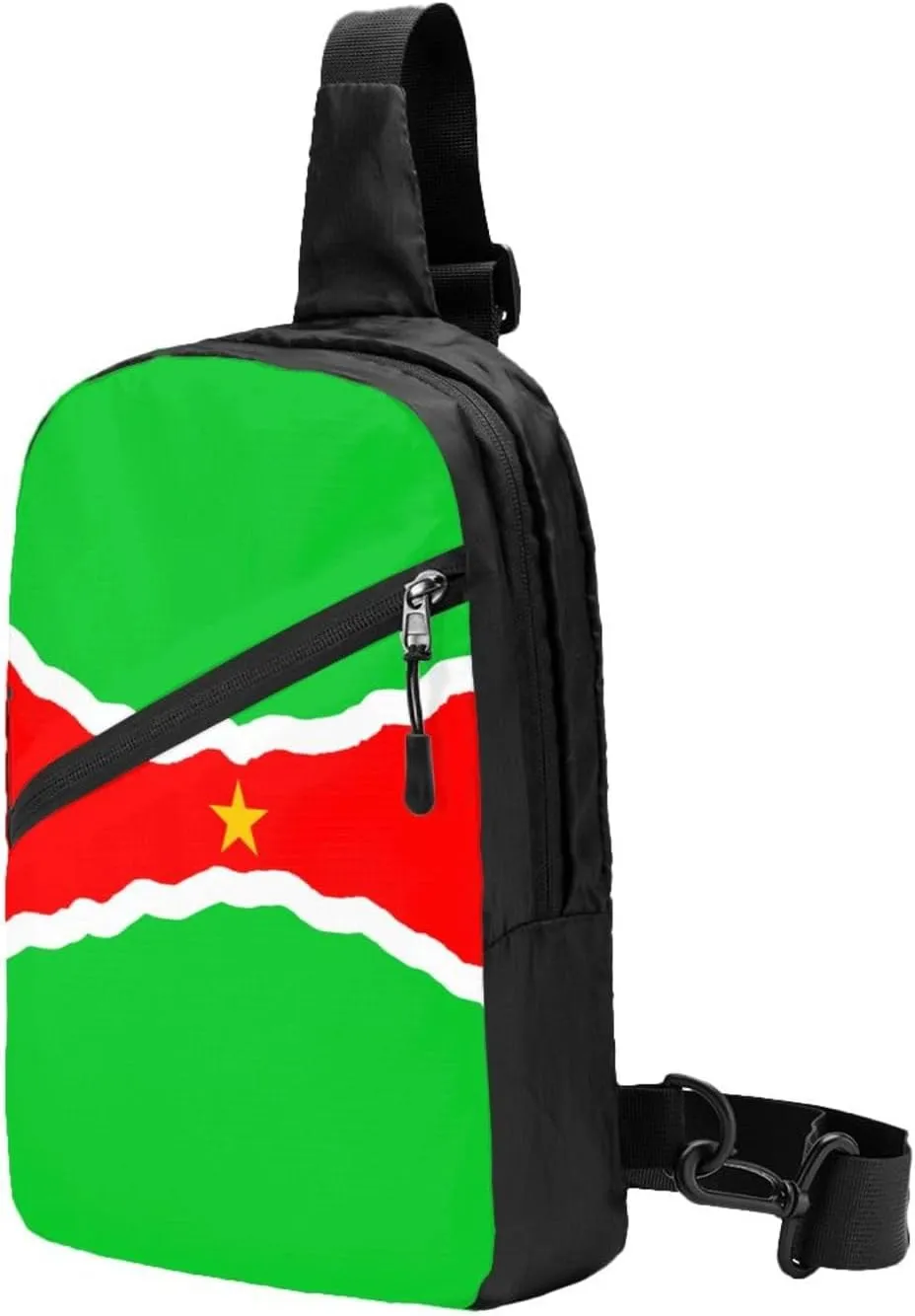 Curving Suriname Surinamese Flag Crossbody Bag Portable Sling Bags Foldable Chest Daypack Reusable Sports Shoulder Backpack Diagonally Casual Rucksack Travel Bag