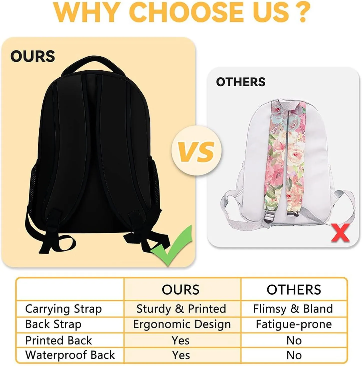 Custom Panda Backpack for Girls Boys, 16 Inch Black Backpacks for School, Cute Lightweight Durable Bookbag for Kids