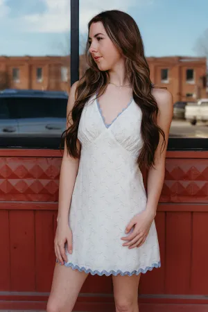 De La Luna Baby Blue Mini Dress S1514D-2