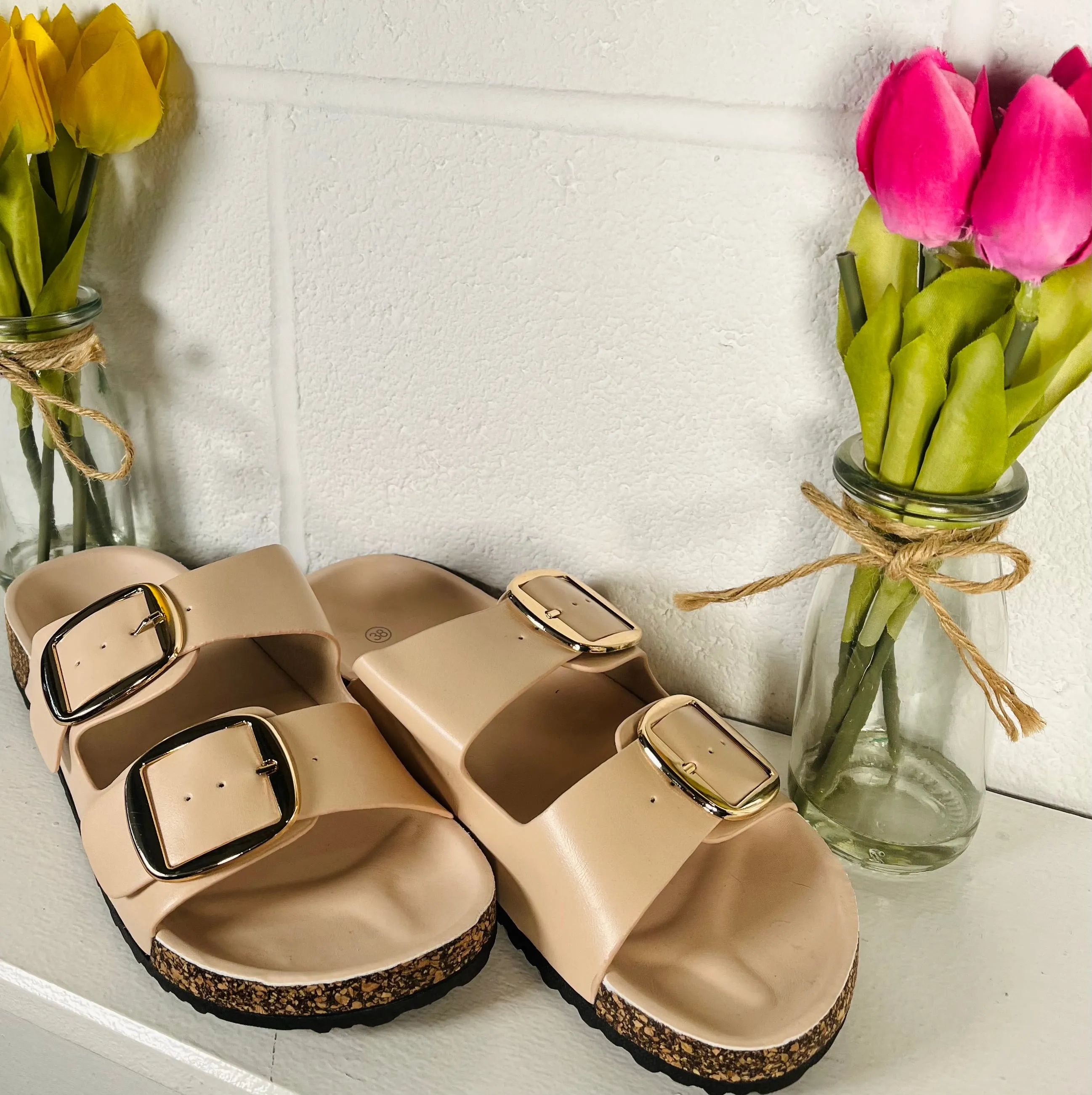 Destiny Summer Sliders - Natural