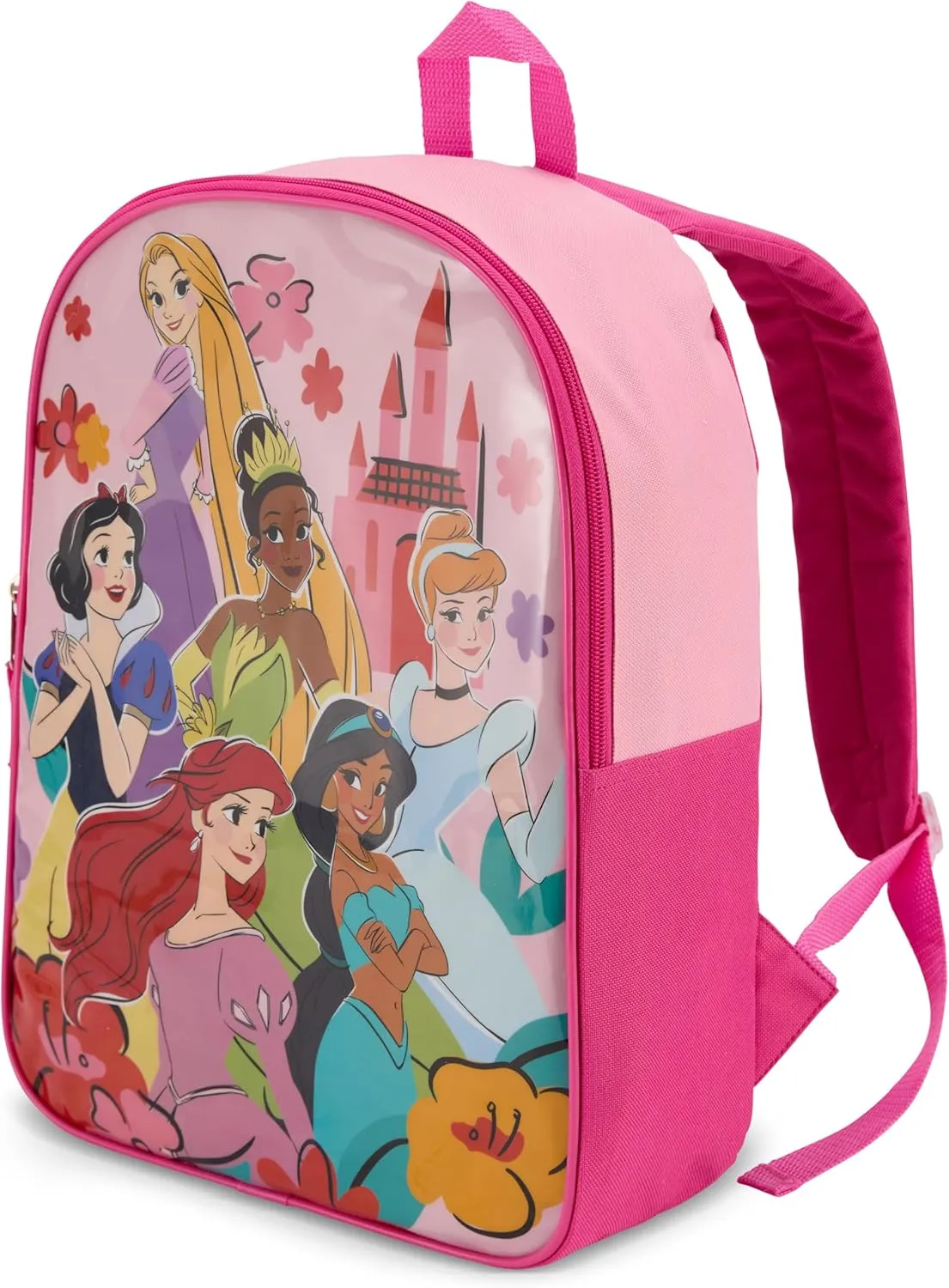 Disney Princess Backpack for Kids - Cute & Durable Kids Backpack for Girls with Padded Straps & Zip Compartment - Ideal Toddler Bookbag for School & Travel - 15