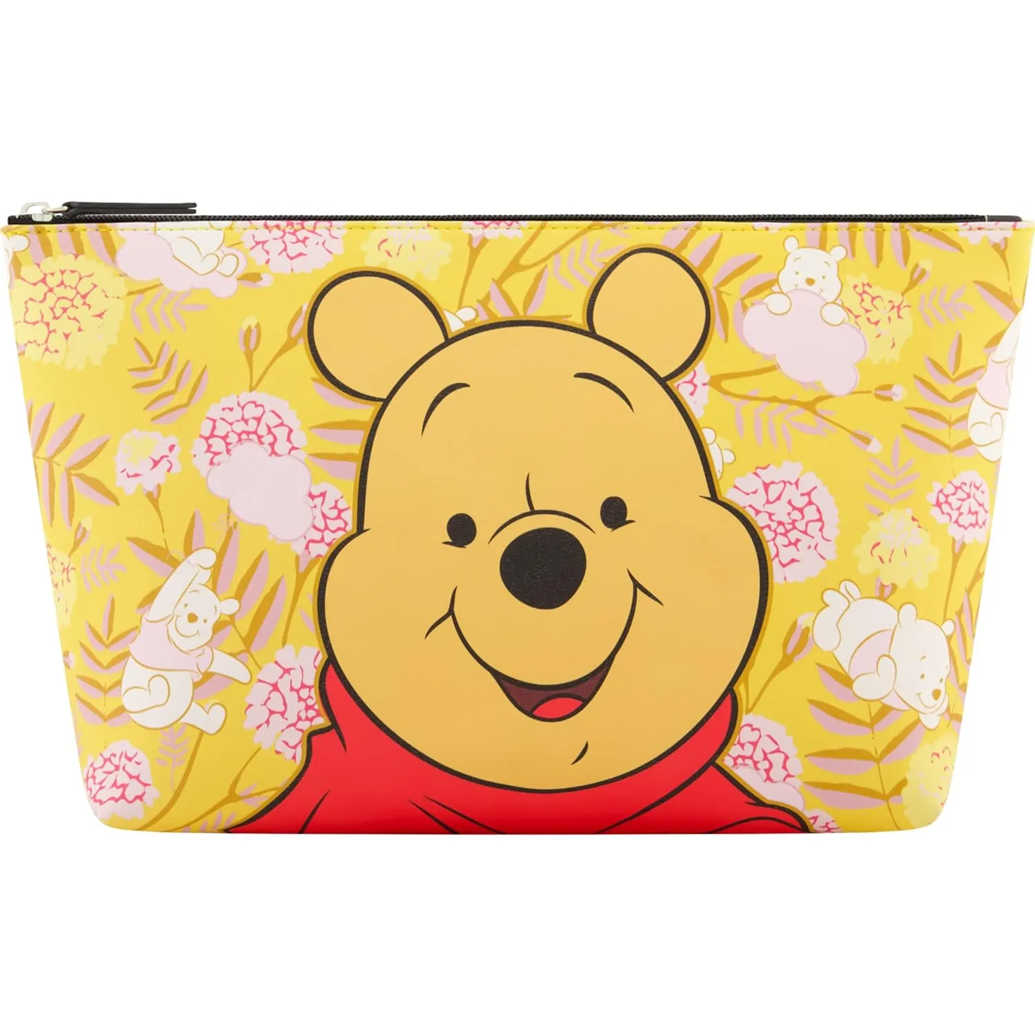 Disney Winnie the Pooh Women's Makeup Bag, Small Travel Cosmetic Zipper Pouch Organizer, Honey