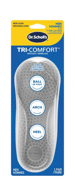 Dr. Scholl's Dr. Scholl's Tri-Comfort Orthotics, Men's 8-12, Packaging may vary
