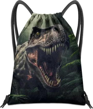 Drawstring Backpack for String Bag Waterproof Cute Sports Beach Swimming Travel (13"17")-Dragon