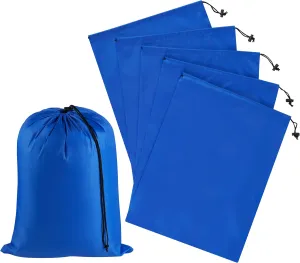 Drawstring Bag with Toggle - Nylon Cinch and Ditty Pouch (Blue, 12 x 16 Inch)