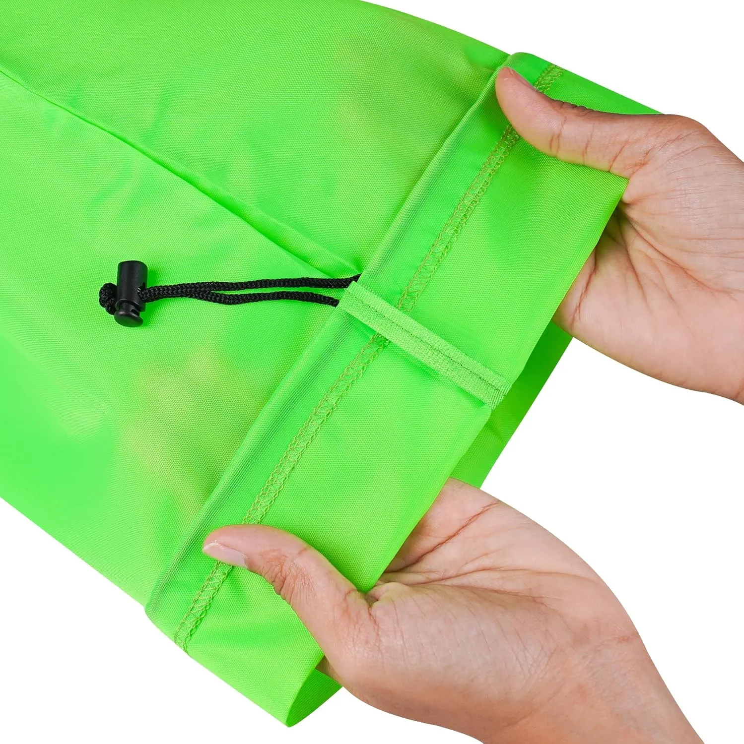 Drawstring Bag with Toggle - Nylon Cinch and Ditty Pouch (Green, 5 x 7 Inch)