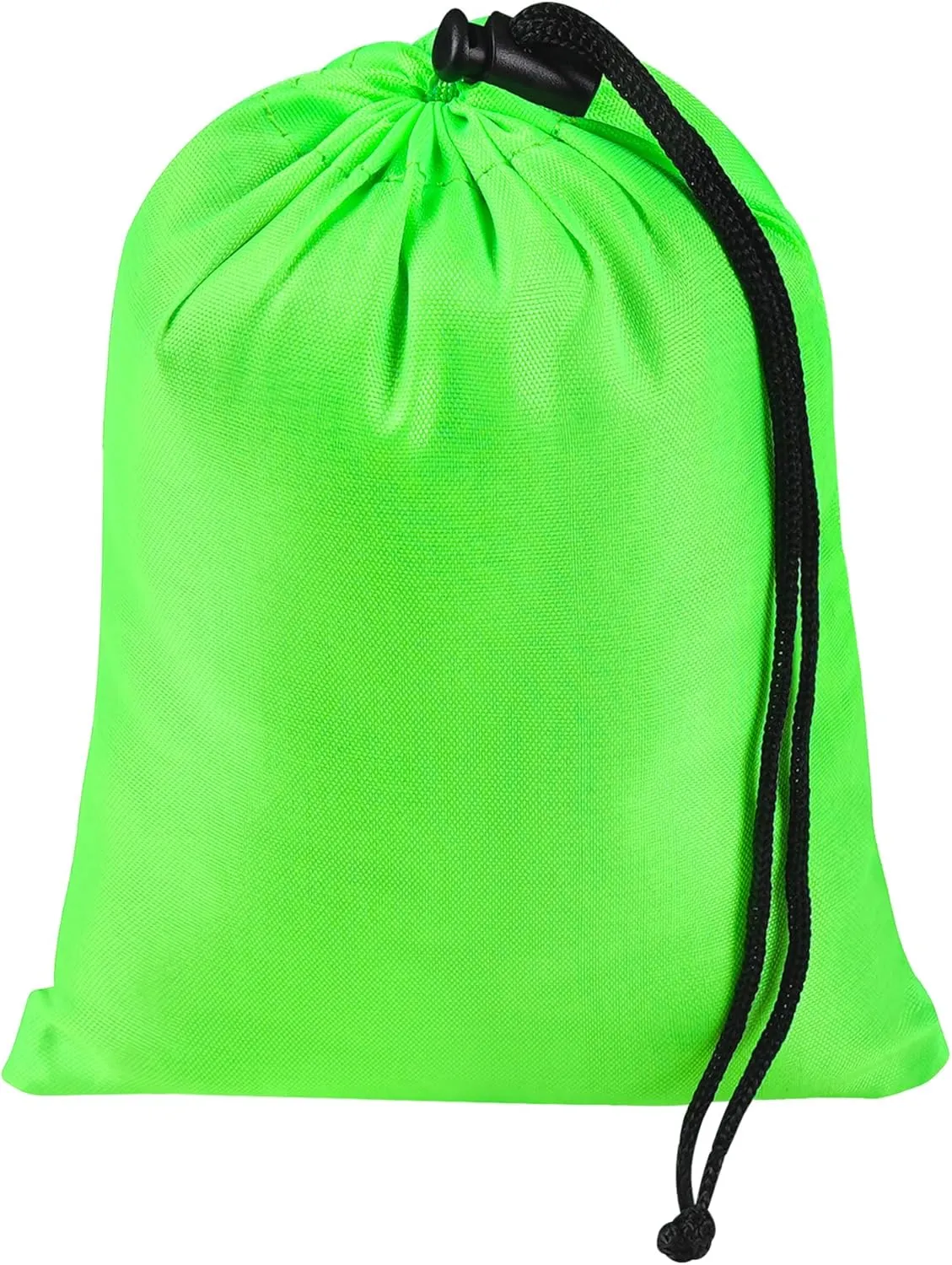 Drawstring Bag with Toggle - Nylon Cinch and Ditty Pouch (Green, 5 x 7 Inch)