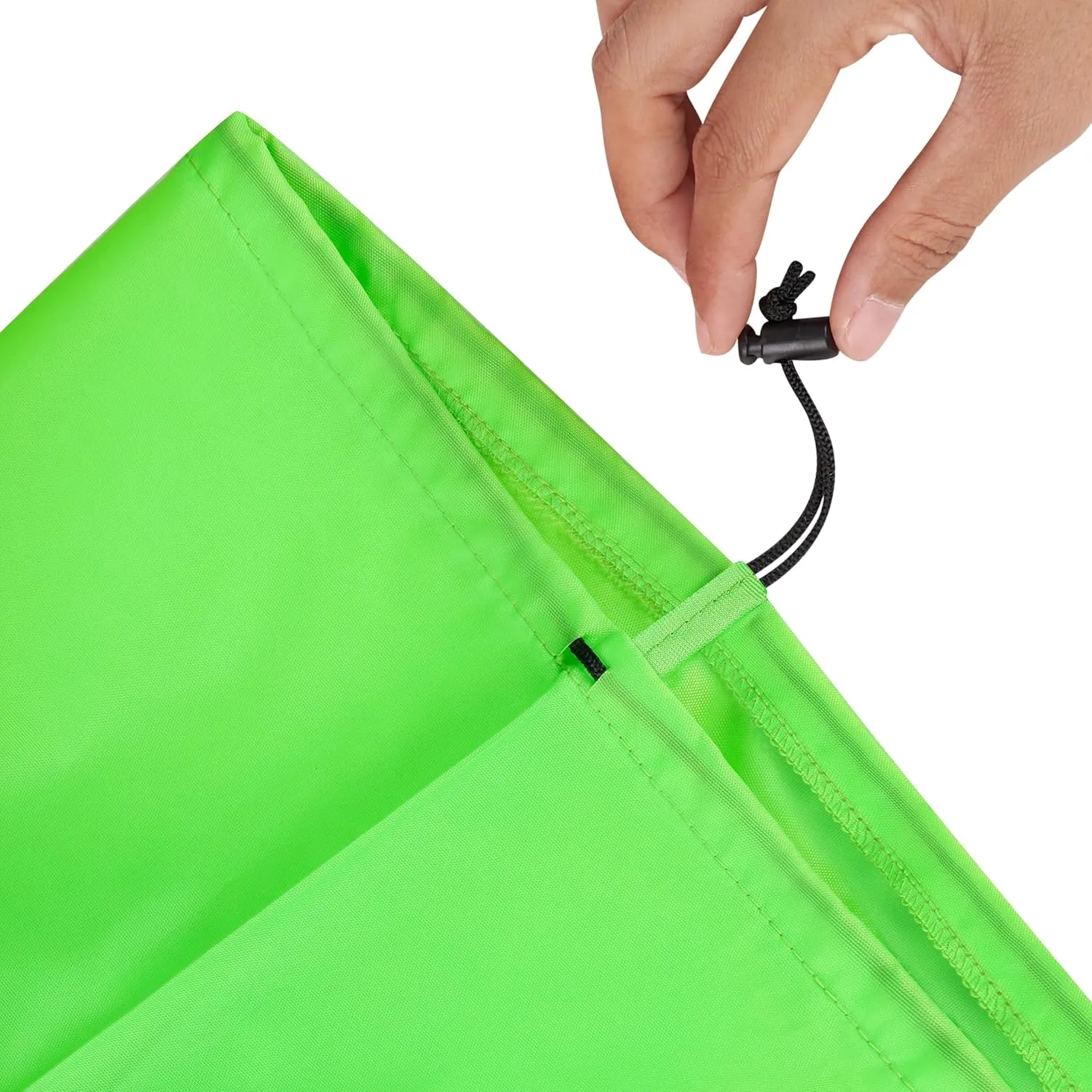 Drawstring Bag with Toggle - Nylon Cinch and Ditty Pouch (Green, 5 x 7 Inch)