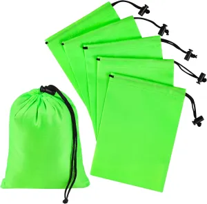 Drawstring Bag with Toggle - Nylon Cinch and Ditty Pouch (Green, 5 x 7 Inch)