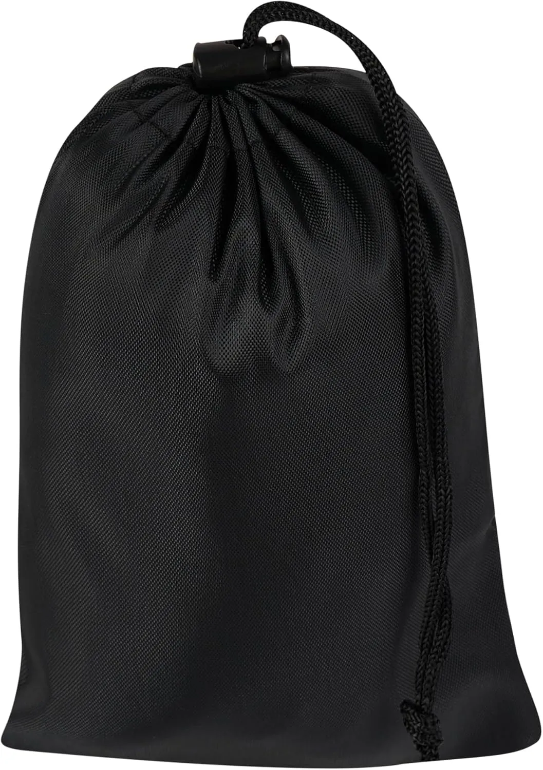 Drawstring Bag with Toggle - Nylon Cinch and Ditty Pouch - Six Pack (Black, 5 x 7 Inch)