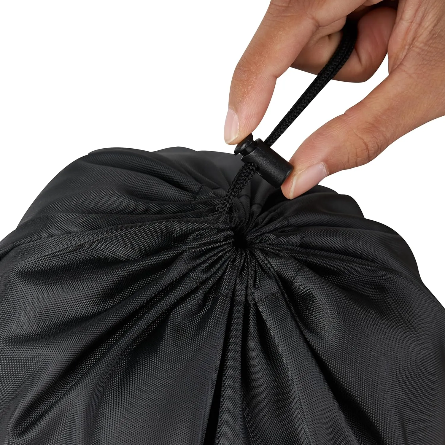 Drawstring Bag with Toggle - Nylon Cinch and Ditty Pouch - Six Pack (Black, 5 x 7 Inch)
