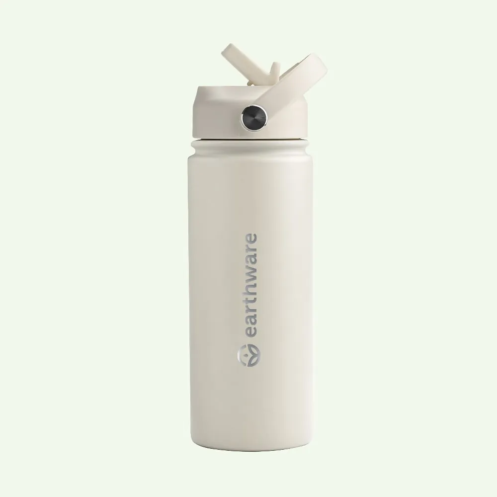 Earthware Earth Bottle Premium Insulated Water Bottle with 2 x Caps (550ml)