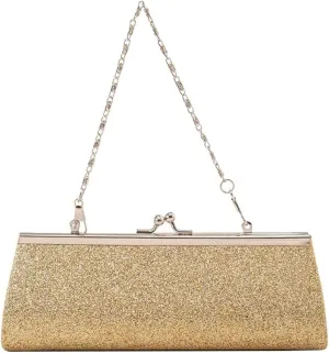 Elegant Bridal Wedding Purse Glitter Shoulder With Detachable Chain Sequin Clutch for Women Handbag