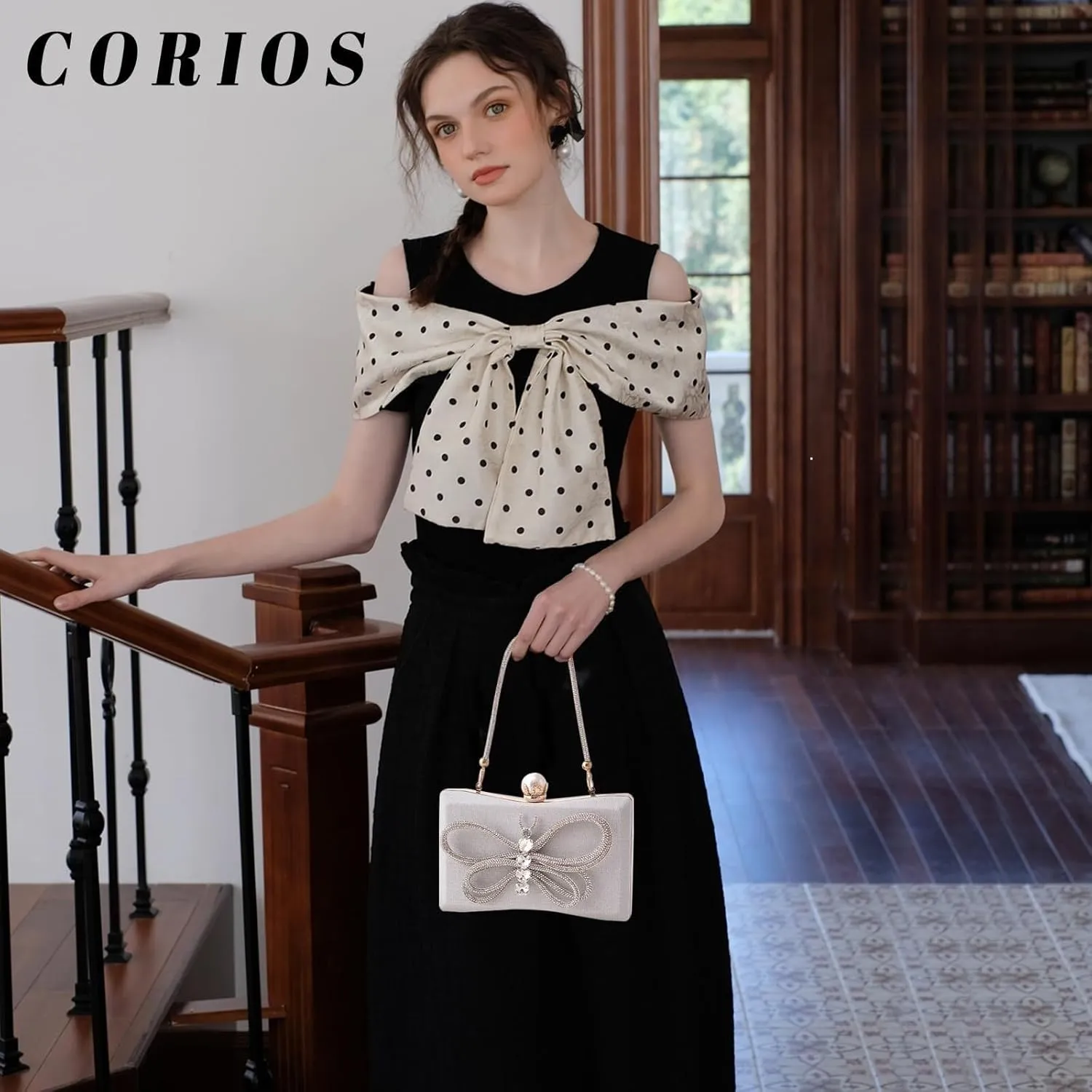 Elegant Crossbody Handbag Sequin Shoulder Butterfly Evening Rhinestone Clutch for Women Bridal Wedding Purse