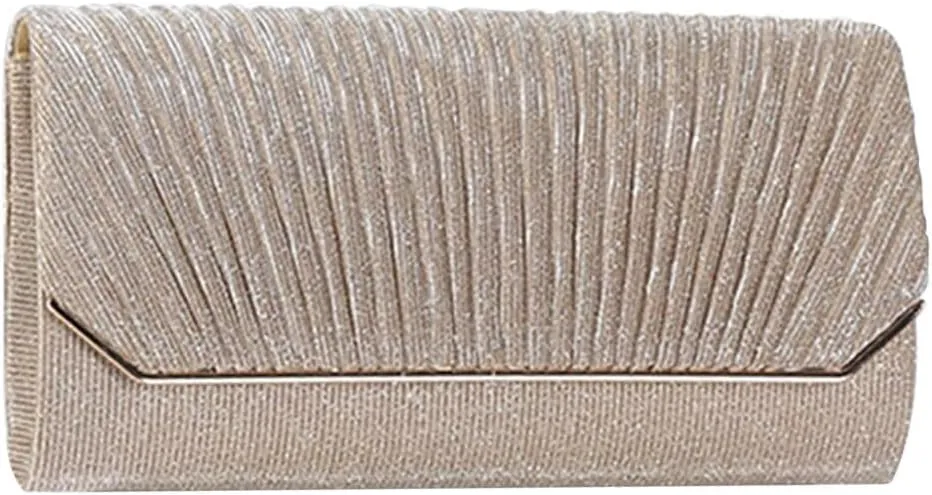 Elegant Crossbody Shoulder Bag Women Clutch Shiny Sequins Evening Glitter Handbag with Long Bridal Wedding Purse