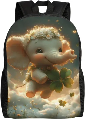 Elephant Flower Backpack Waterproof Anti Theft Durable Light Laptop Bag Backpacks For Women Men Travel Gym Backpack