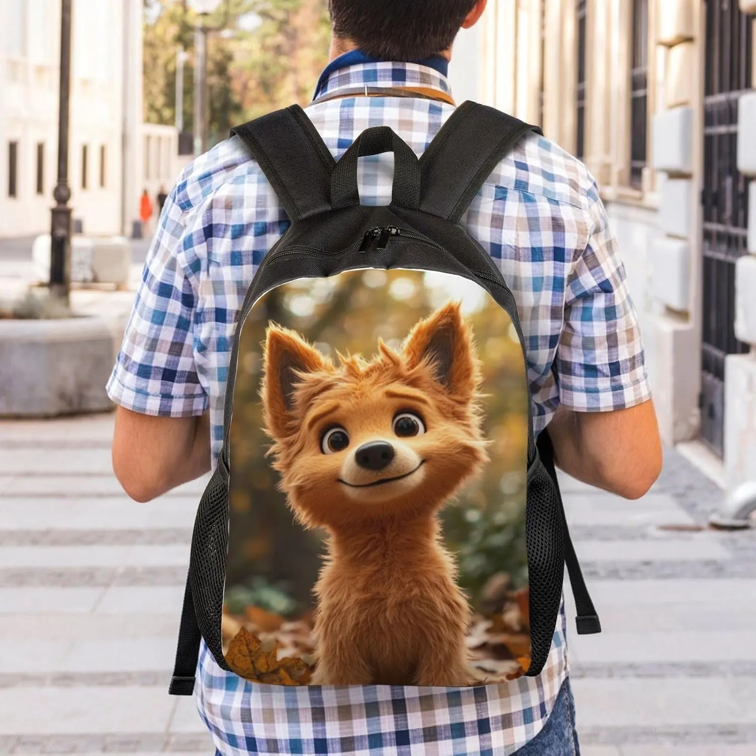Fallen Leaves Puppy Backpack Waterproof Anti Theft Durable Light Laptop Bag Backpacks For Women Men Travel Gym Backpack