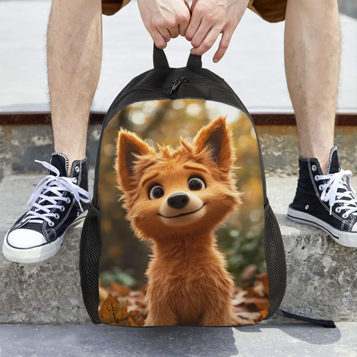 Fallen Leaves Puppy Backpack Waterproof Anti Theft Durable Light Laptop Bag Backpacks For Women Men Travel Gym Backpack