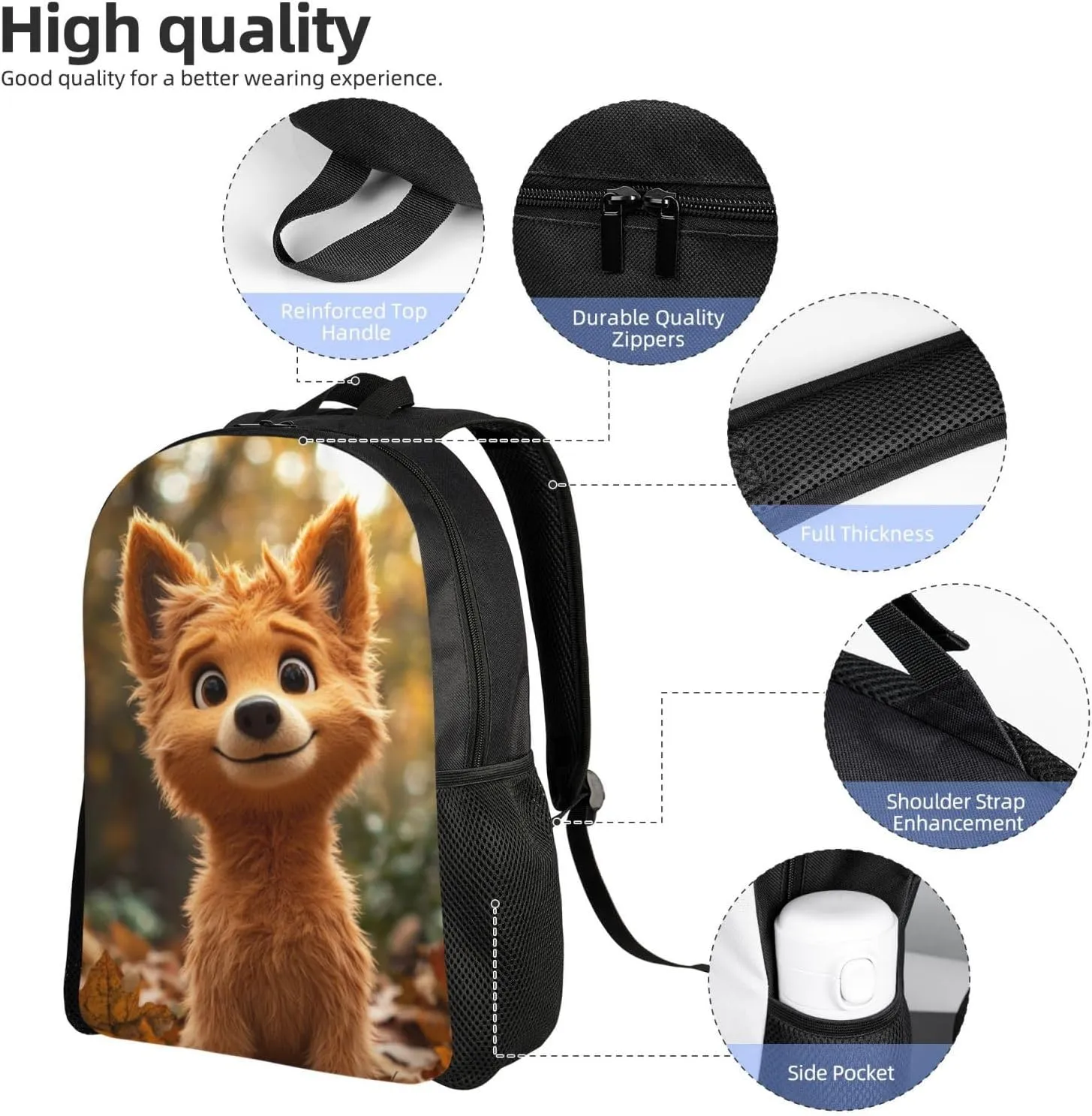 Fallen Leaves Puppy Backpack Waterproof Anti Theft Durable Light Laptop Bag Backpacks For Women Men Travel Gym Backpack