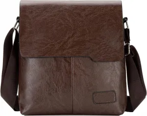 Fashion Men Shoulder Bag Trend Leather Bags Briefcase Clutch Backpack Vertical Trend Crossbody Bag (Brown, One Size)