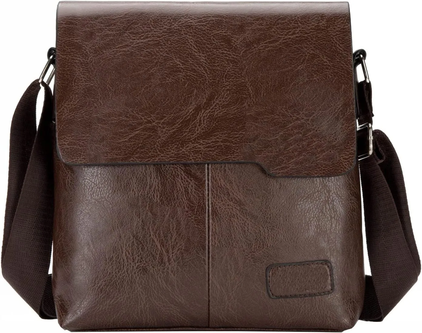 Fashion Men Shoulder Bag Trend Leather Bags Briefcase Clutch Backpack Vertical Trend Crossbody Bag (Brown, One Size)